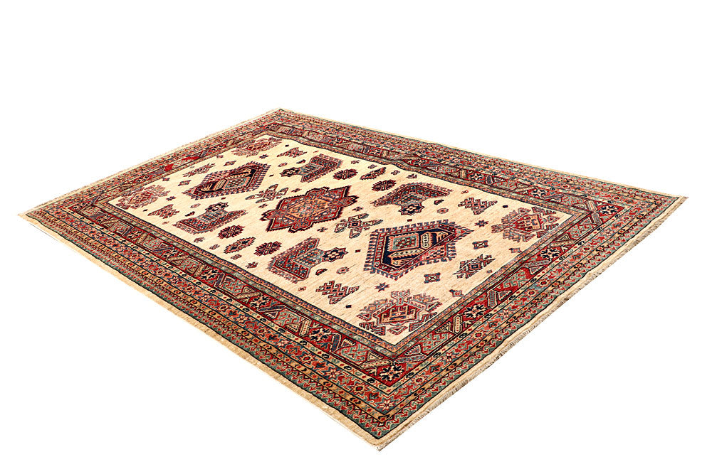 Blanched Almond Kazak 5' 4 x 8' - No. 64969 - ALRUG Rug Store