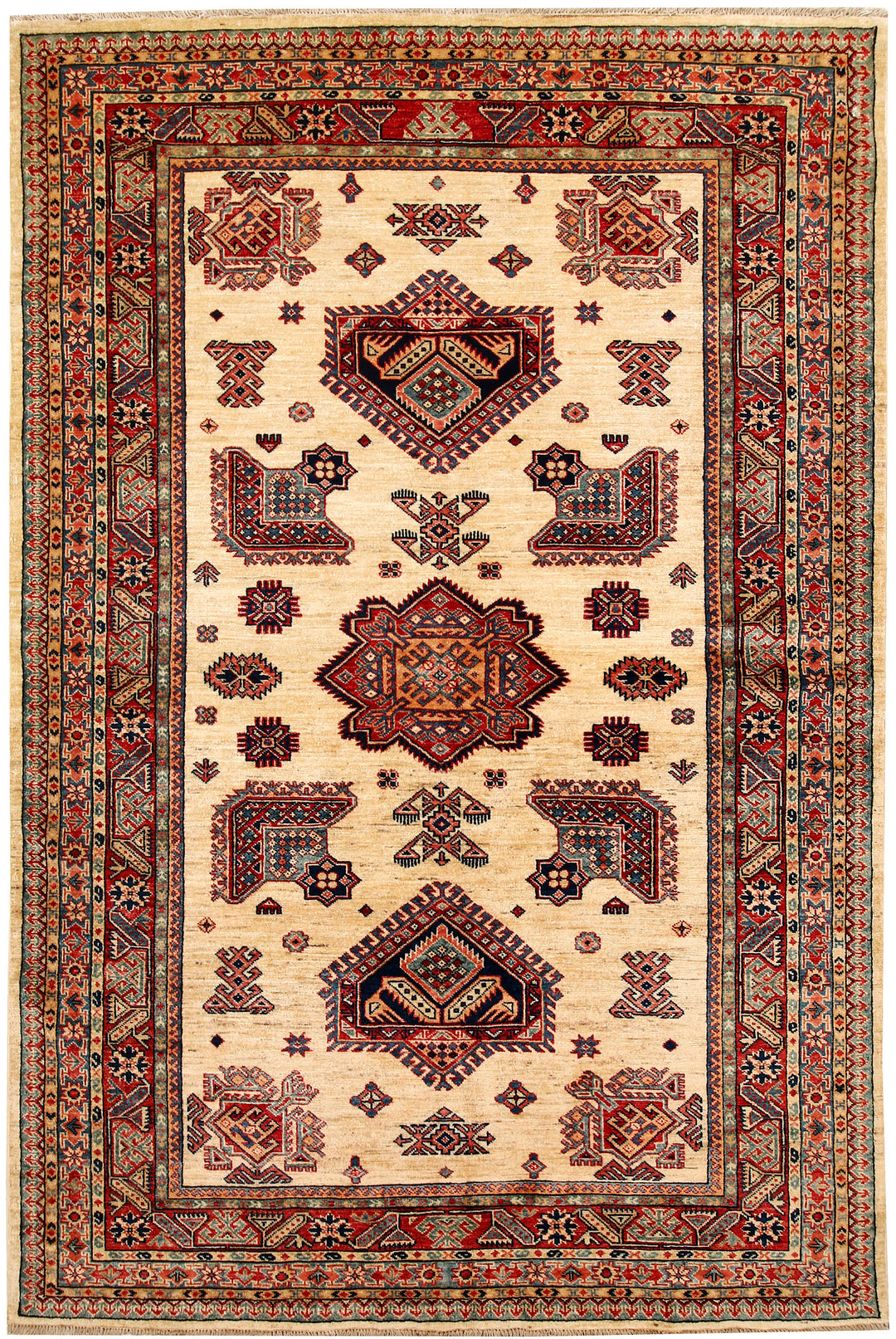 Blanched Almond Kazak 5' 4 x 8' - No. 64969 - ALRUG Rug Store
