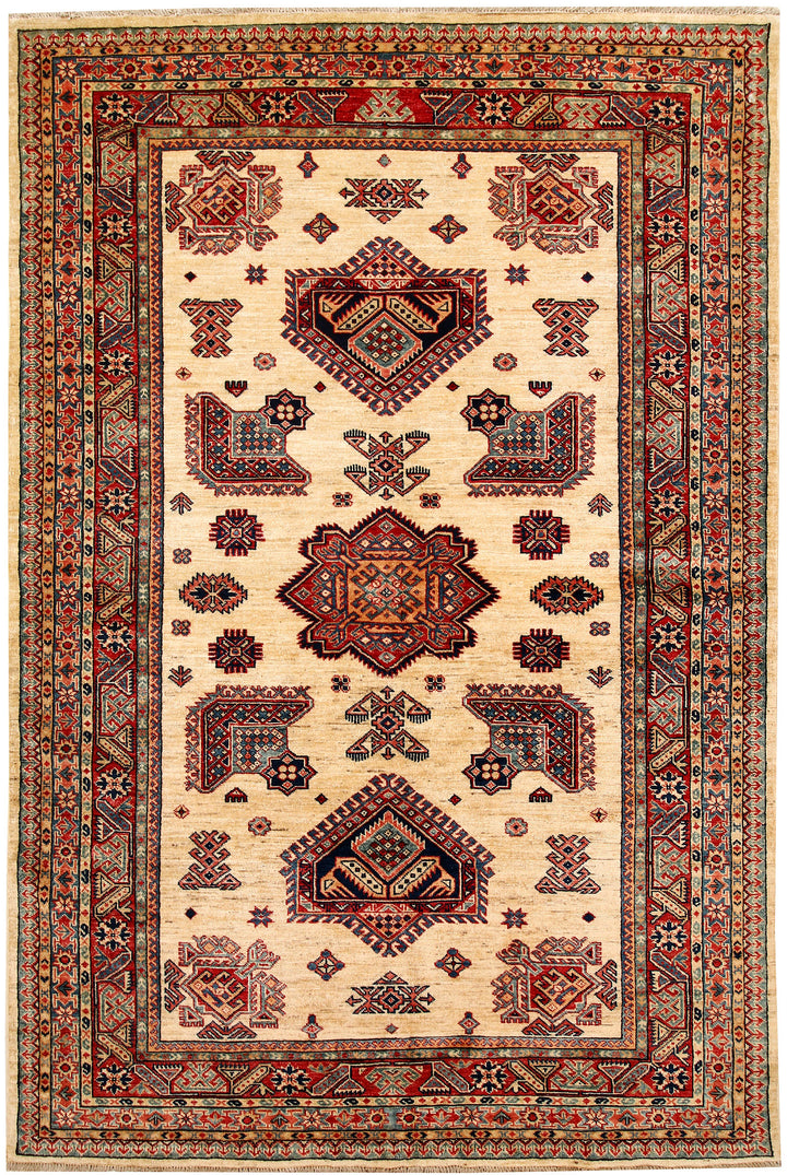 Blanched Almond Kazak 5' 4 x 8' - No. 64969 - ALRUG Rug Store