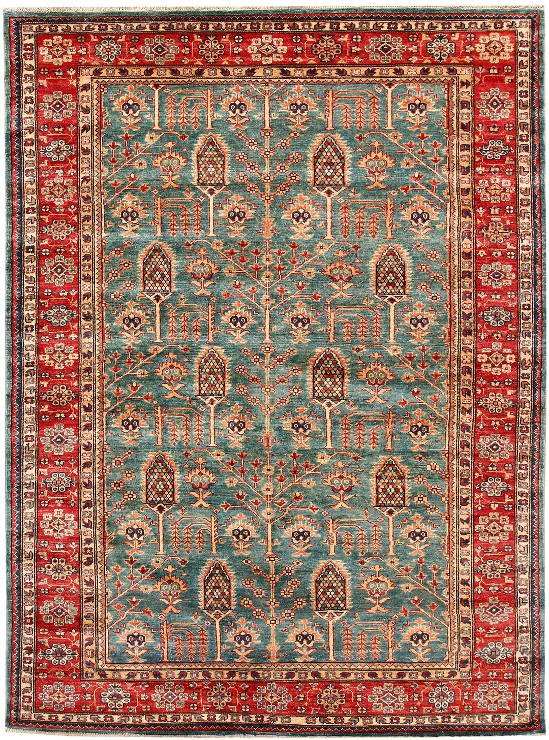 Dark Sea Green Kazak 5' 5 x 7' 5 - No. 64977 - ALRUG Rug Store