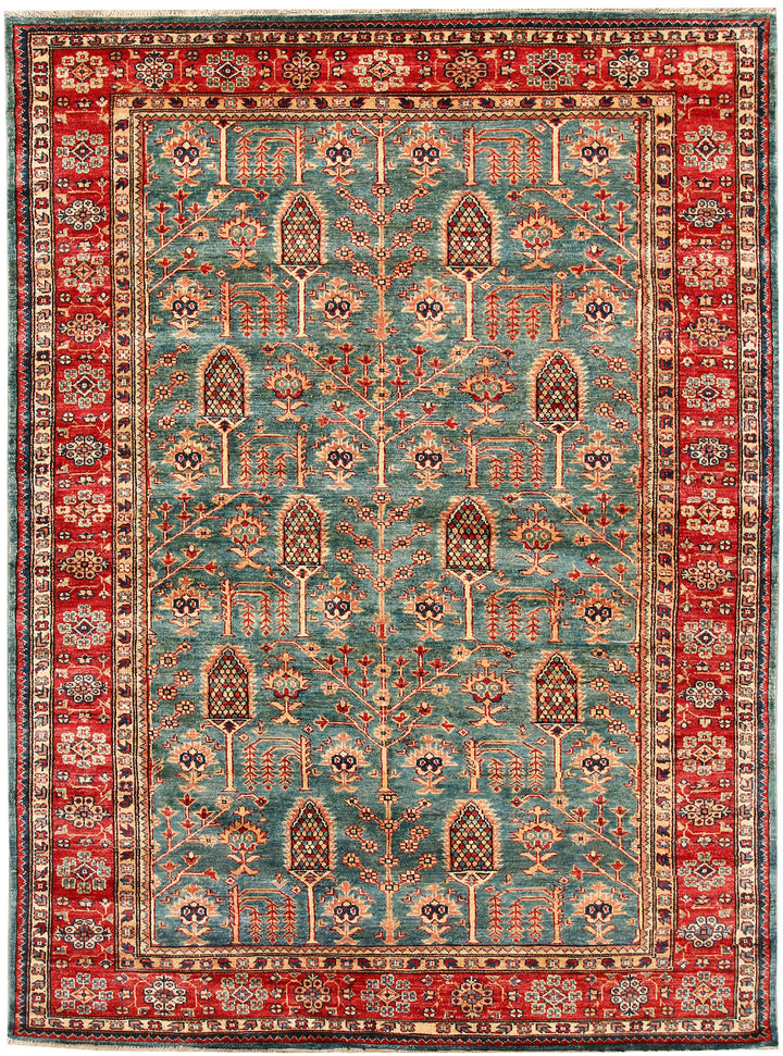 Dark Sea Green Kazak 5' 5 x 7' 5 - No. 64977 - ALRUG Rug Store