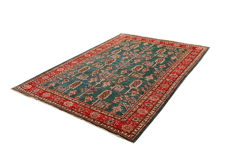 Dark Sea Green Kazak 5' 6 x 7' 7 - No. 64979 - ALRUG Rug Store