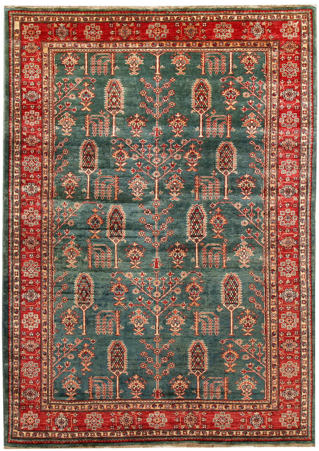Dark Sea Green Kazak 5' 6 x 7' 7 - No. 64979 - ALRUG Rug Store
