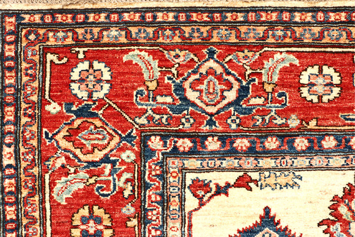 Blanched Almond Kazak 6' x 8' 4 - No. 64988 - ALRUG Rug Store
