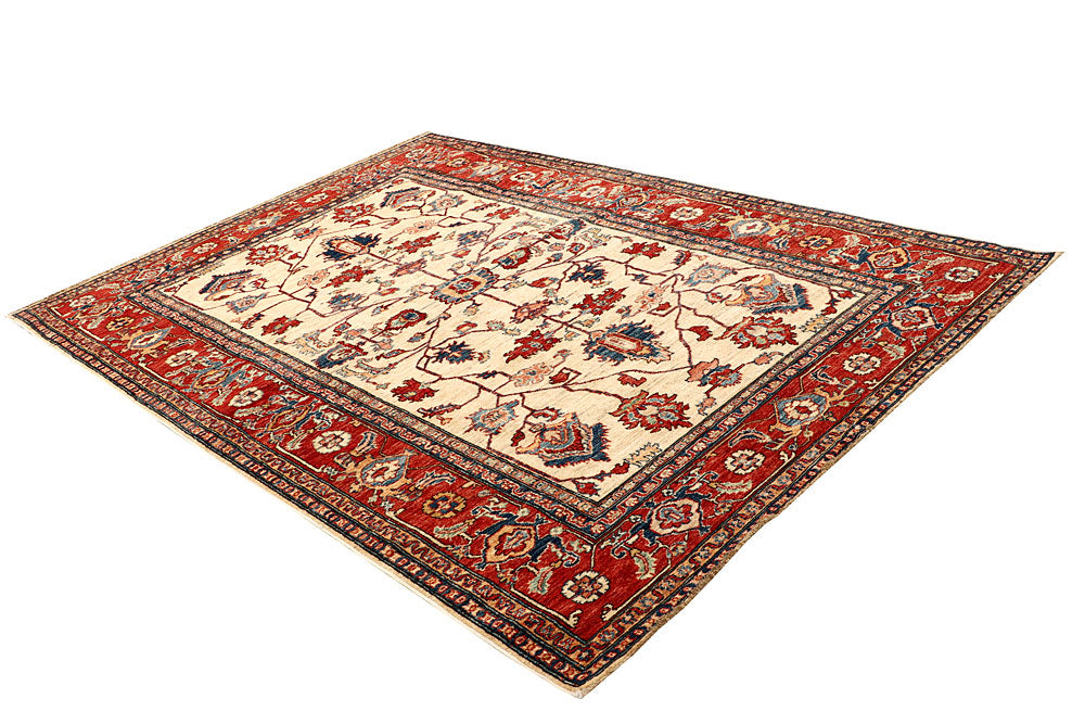 Blanched Almond Kazak 6' x 8' 4 - No. 64988 - ALRUG Rug Store