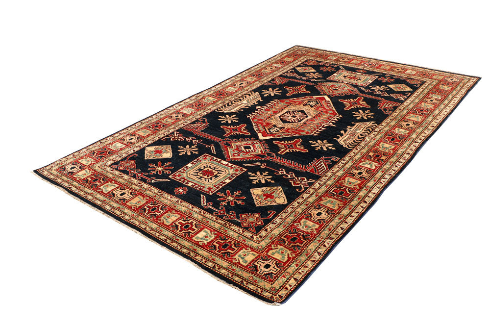 Dark Blue Kazak 5' 6 x 9' 2 - No. 64993 - ALRUG Rug Store