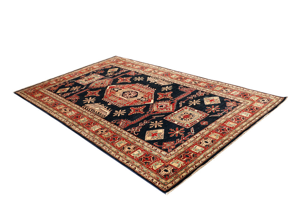 Dark Blue Kazak 5' 6 x 9' 2 - No. 64993 - ALRUG Rug Store