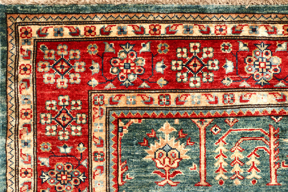 Dark Sea Green Kazak 5' 4 x 8' - No. 64997 - ALRUG Rug Store