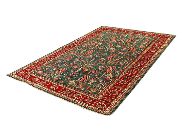 Dark Sea Green Kazak 5' 4 x 8' - No. 64997 - ALRUG Rug Store
