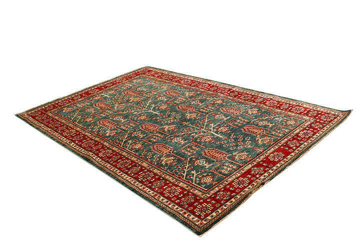 Dark Sea Green Kazak 5' 4 x 8' - No. 64997 - ALRUG Rug Store