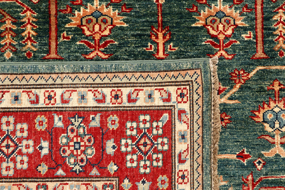 Dark Sea Green Kazak 5' 4 x 8' - No. 64997 - ALRUG Rug Store