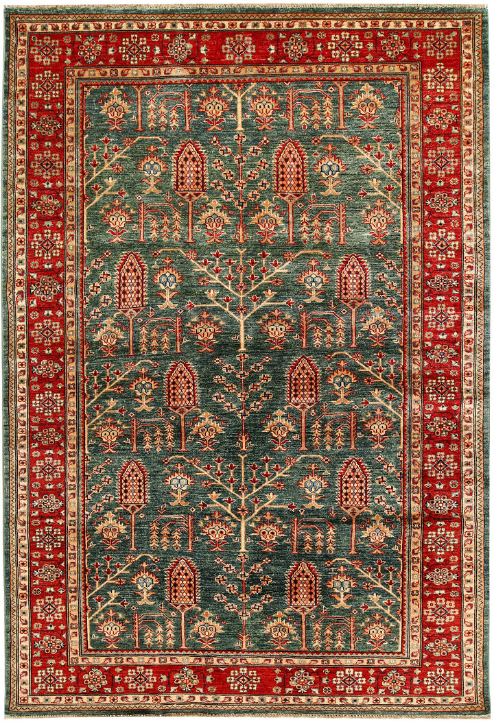 Dark Sea Green Kazak 5' 4 x 8' - No. 64997 - ALRUG Rug Store