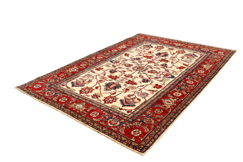 Blanched Almond Kazak 6' 1 x 8' 6 - No. 64998 - ALRUG Rug Store