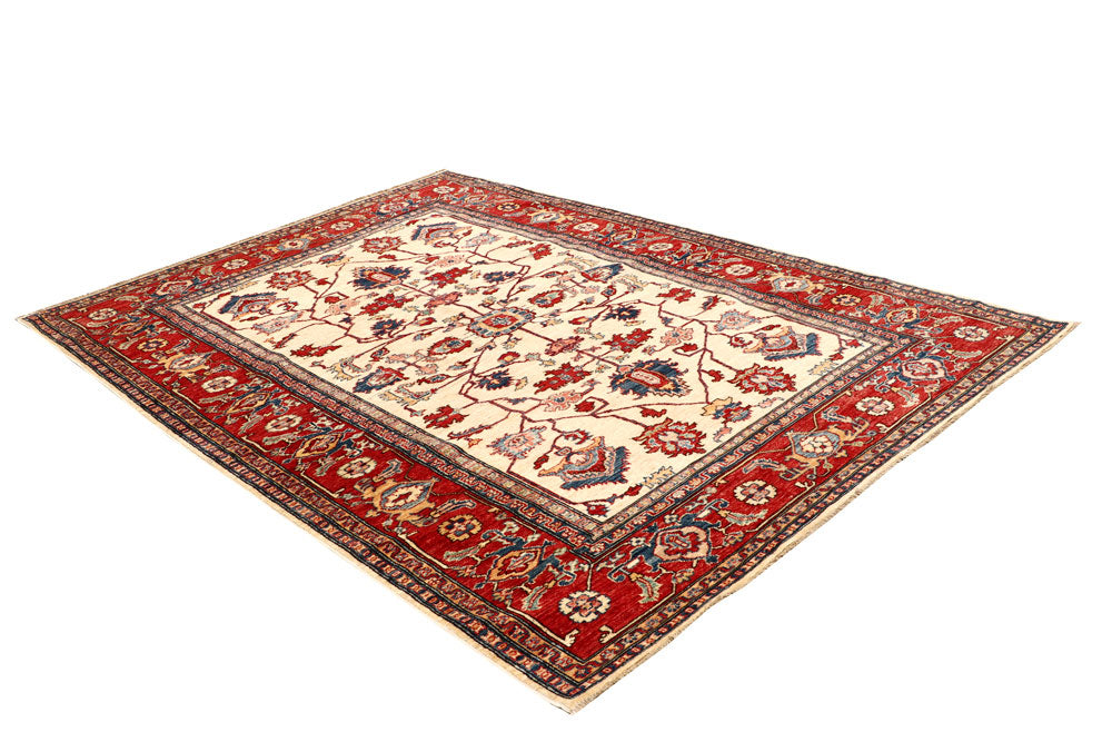 Blanched Almond Kazak 6' 1 x 8' 6 - No. 64998 - ALRUG Rug Store