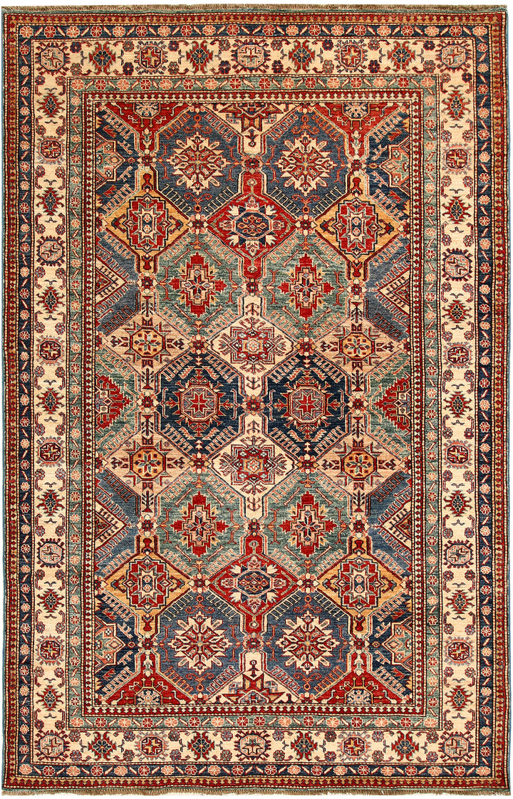 Multi Colored Kazak 5' 9 x 9' 1 - No. 65000 - ALRUG Rug Store