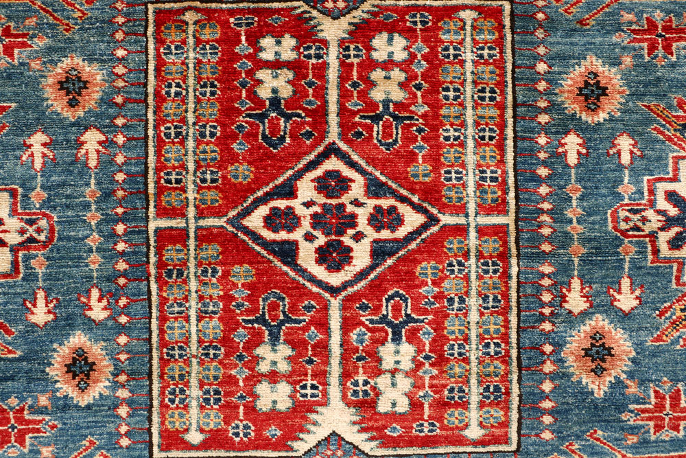 Steel Blue Kazak 6' x 7' 11 - No. 65014 - ALRUG Rug Store