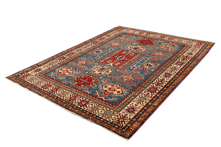 Steel Blue Kazak 6' x 7' 11 - No. 65014 - ALRUG Rug Store
