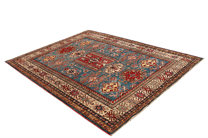 Steel Blue Kazak 6' x 7' 11 - No. 65014 - ALRUG Rug Store