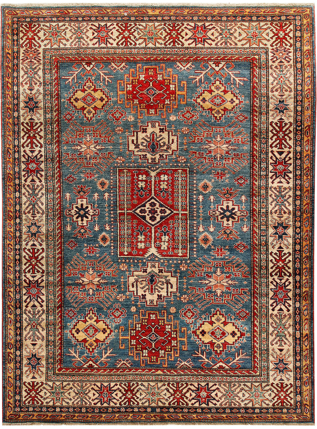 Steel Blue Kazak 6' x 7' 11 - No. 65014 - ALRUG Rug Store