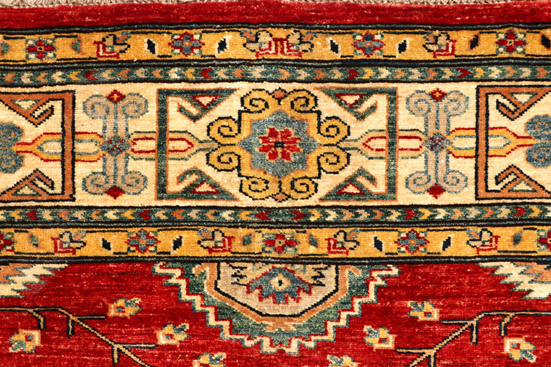 Firebrick Kazak 6'  8" x 9'  9" - No. QA63115