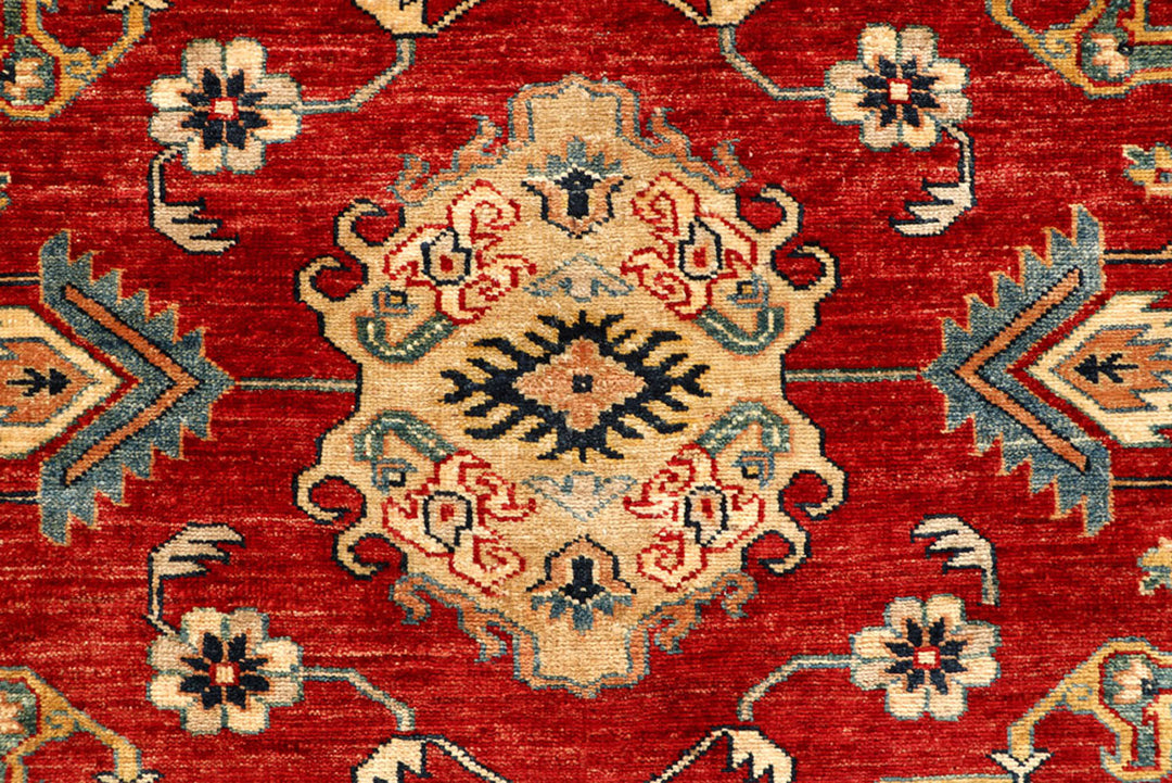 Firebrick Kazak 6'  8" x 9'  9" - No. QA63115