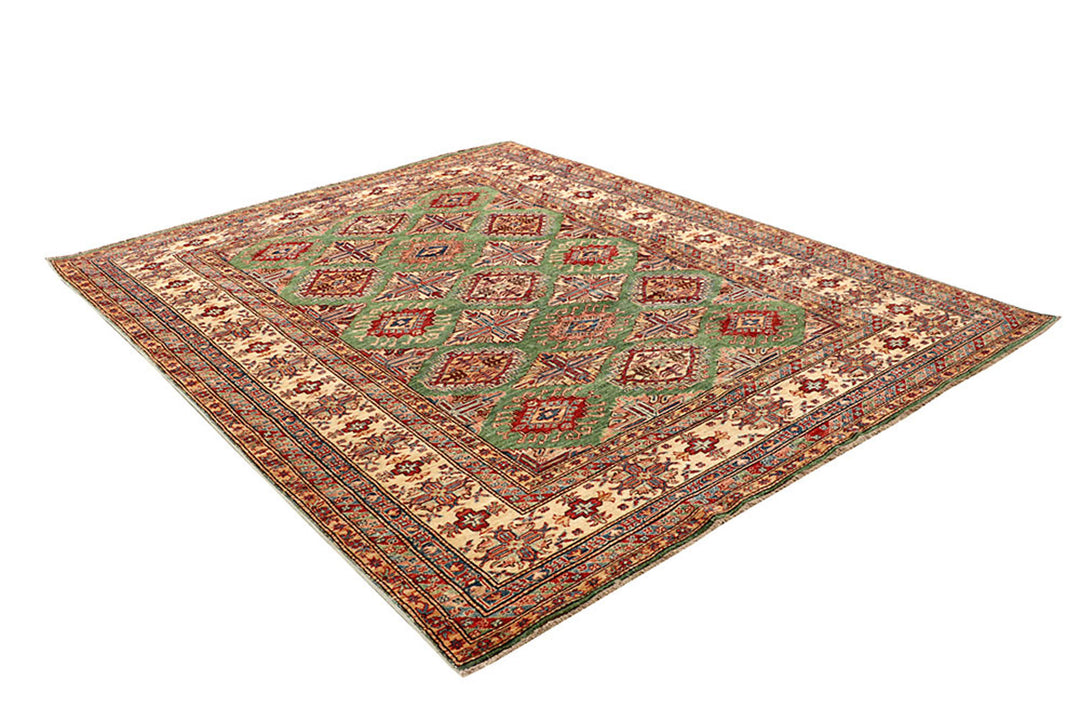Forestgreen Kazak 6'  11" x 8'  8" - No. QA21898