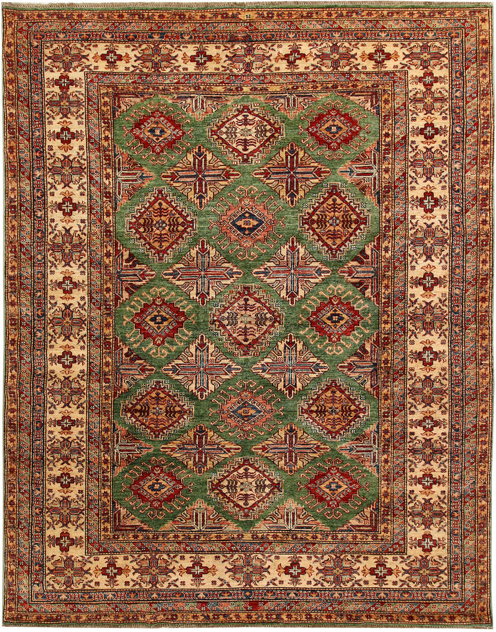 Forestgreen Kazak 6'  11" x 8'  8" - No. QA21898