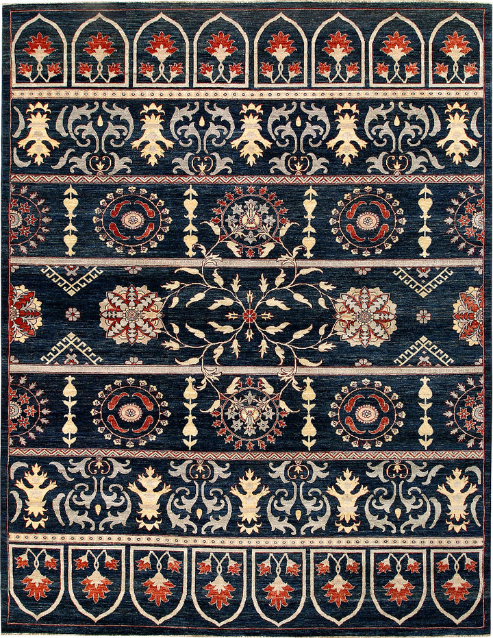 Midnight Blue Oushak 8'  9" x 11'  5" - No. QA30816