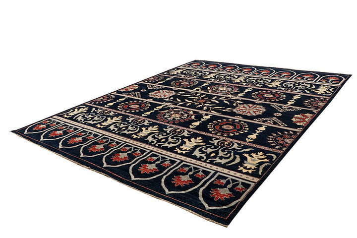 Midnight Blue Oushak 8'  10" x 11'  7" - No. QA83069