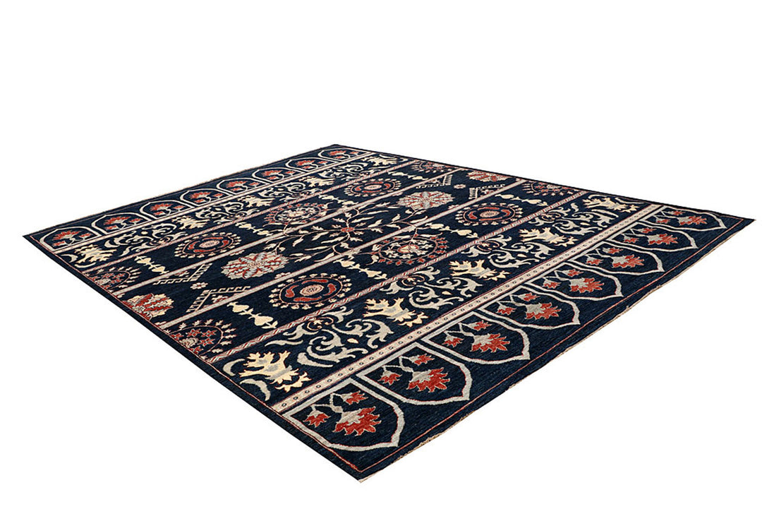 Midnight Blue Oushak 8'  10" x 11'  7" - No. QA83069