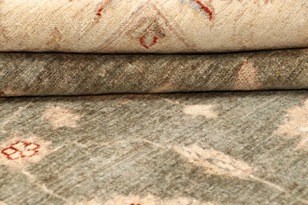 Dark Olive Green Ziegler 8' 8 x 11' 6 - No. 65065 - ALRUG Rug Store