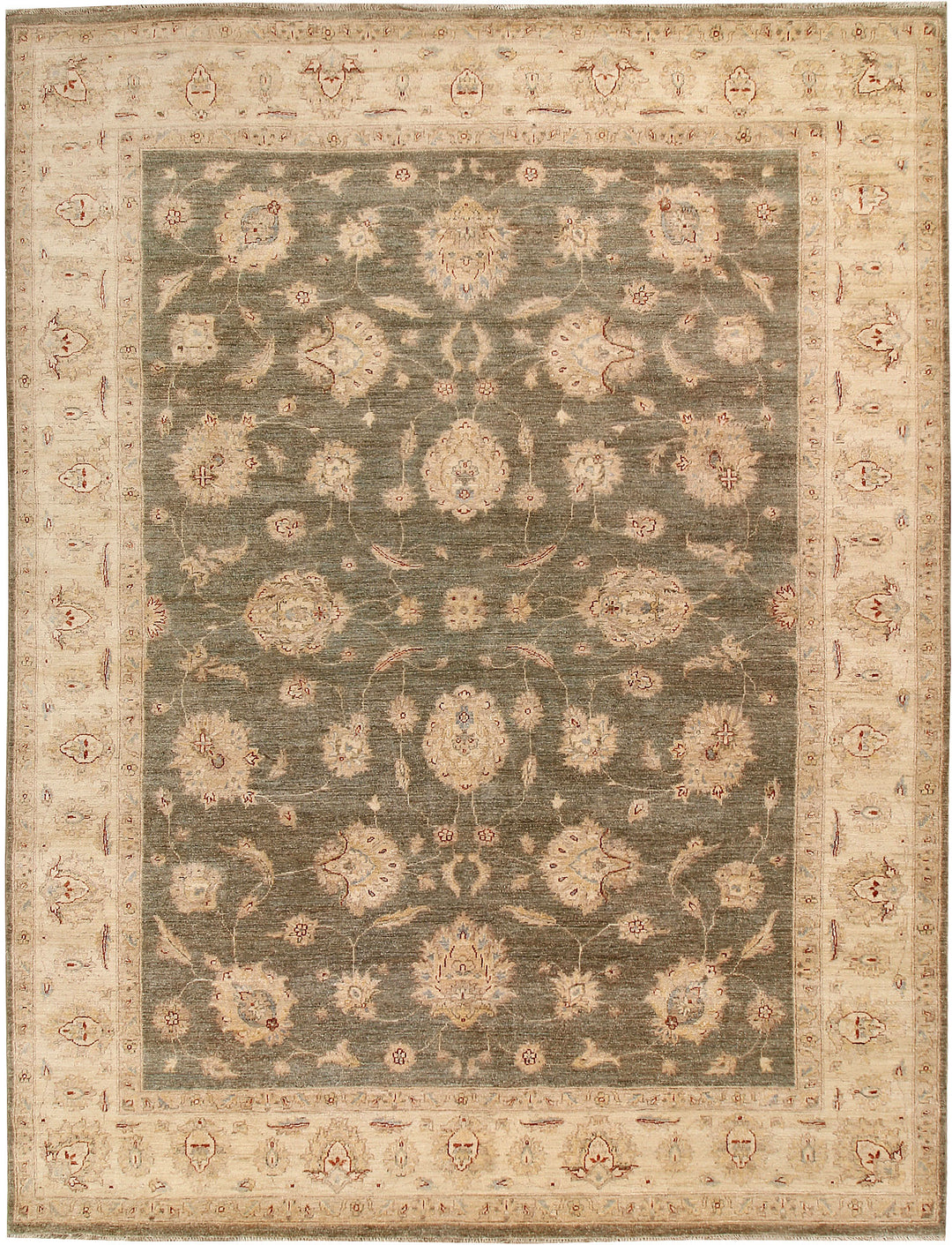 Dark Olive Green Ziegler 8' 8 x 11' 6 - No. 65065 - ALRUG Rug Store