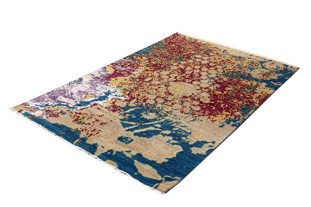 Multi Colored Abstract 4' x 6' 2 - No. 65079 - ALRUG Rug Store