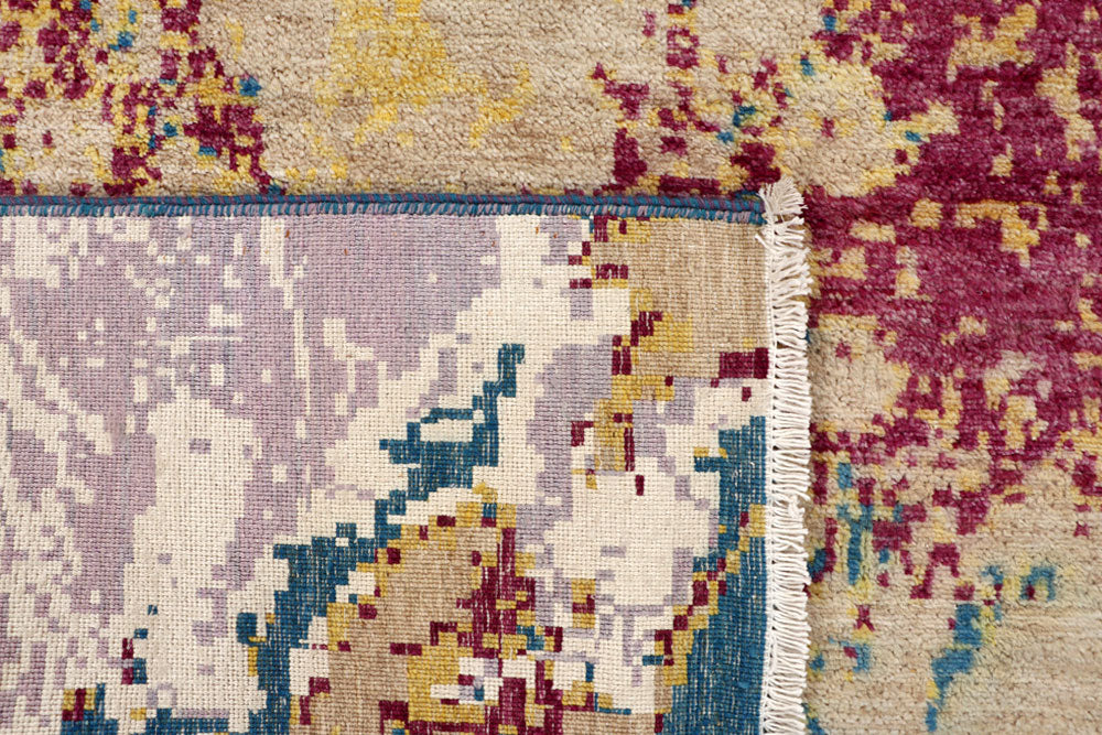 Multi Colored Abstract 4' x 6' 2 - No. 65079 - ALRUG Rug Store