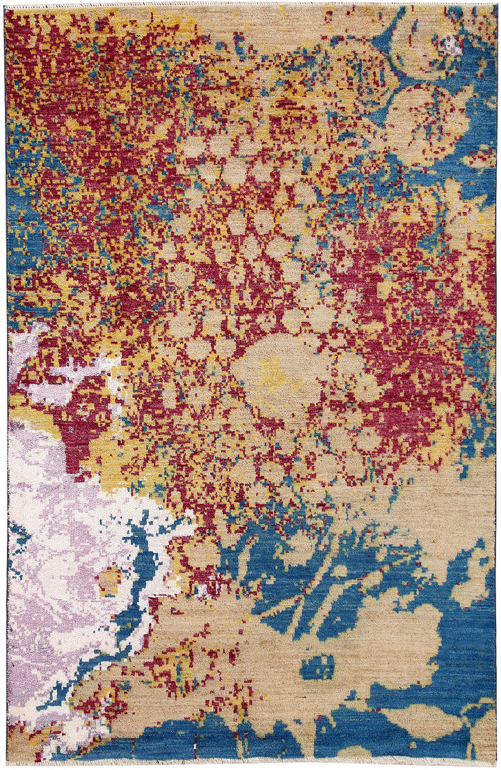 Multi Colored Abstract 4' x 6' 2 - No. 65079 - ALRUG Rug Store