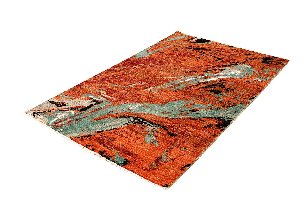 Multi Colored Abstract 4' x 6' 4 - No. 65081 - ALRUG Rug Store