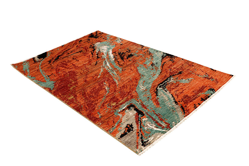 Multi Colored Abstract 4' x 6' 4 - No. 65081 - ALRUG Rug Store