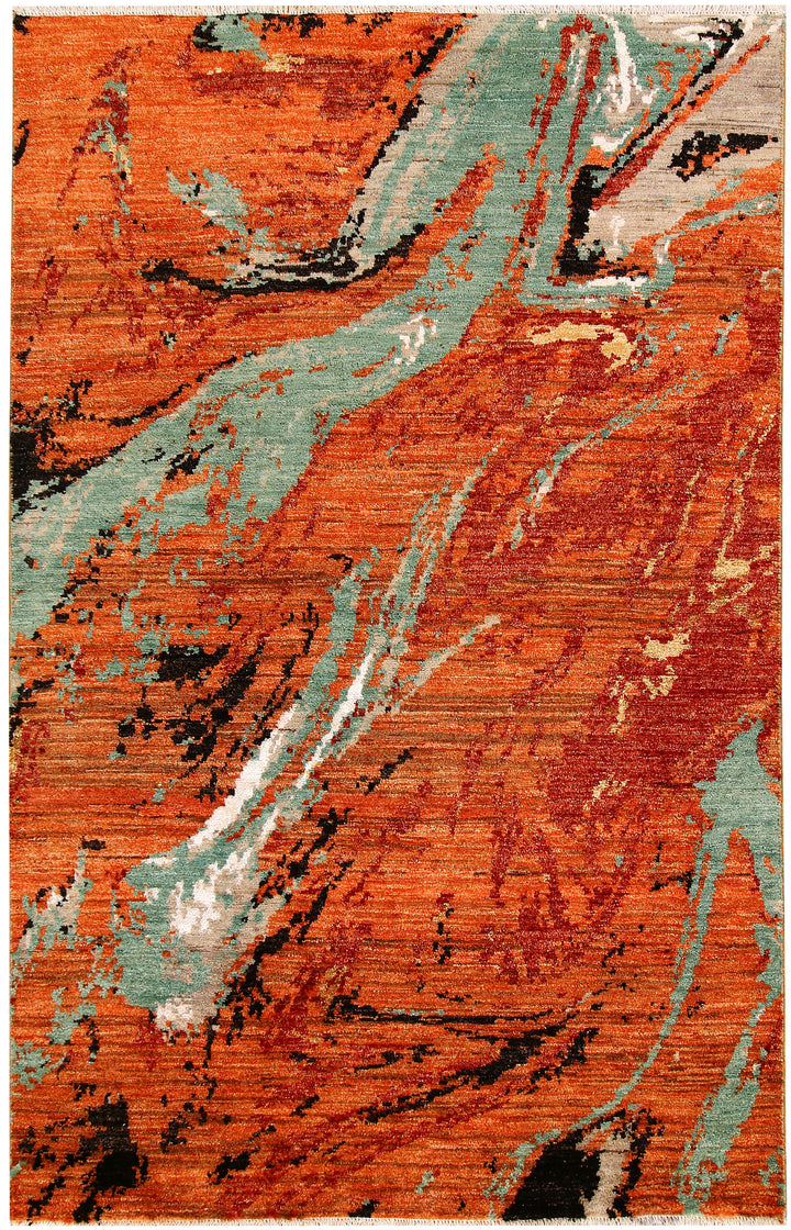 Multi Colored Abstract 4' x 6' 4 - No. 65081 - ALRUG Rug Store