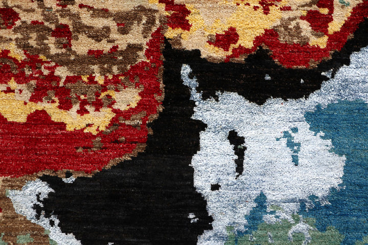 Multi Colored Abstract 4' 6 x 6' 11 - No. 65085 - ALRUG Rug Store
