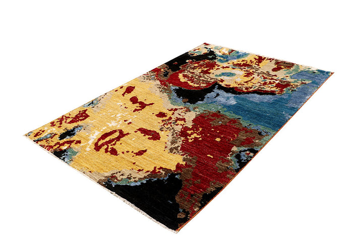 Multi Colored Abstract 4' 6 x 6' 11 - No. 65085 - ALRUG Rug Store