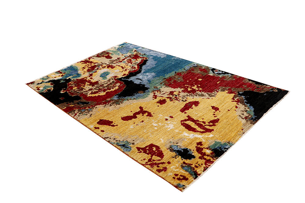 Multi Colored Abstract 4' 6 x 6' 11 - No. 65085 - ALRUG Rug Store