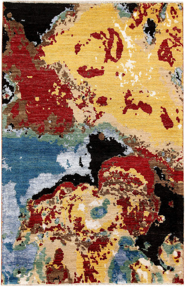 Multi Colored Abstract 4' 6 x 6' 11 - No. 65085 - ALRUG Rug Store