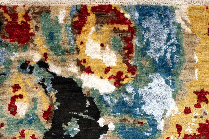 Multi Colored Abstract 4' 6 x 6' 11 - No. 65086 - ALRUG Rug Store