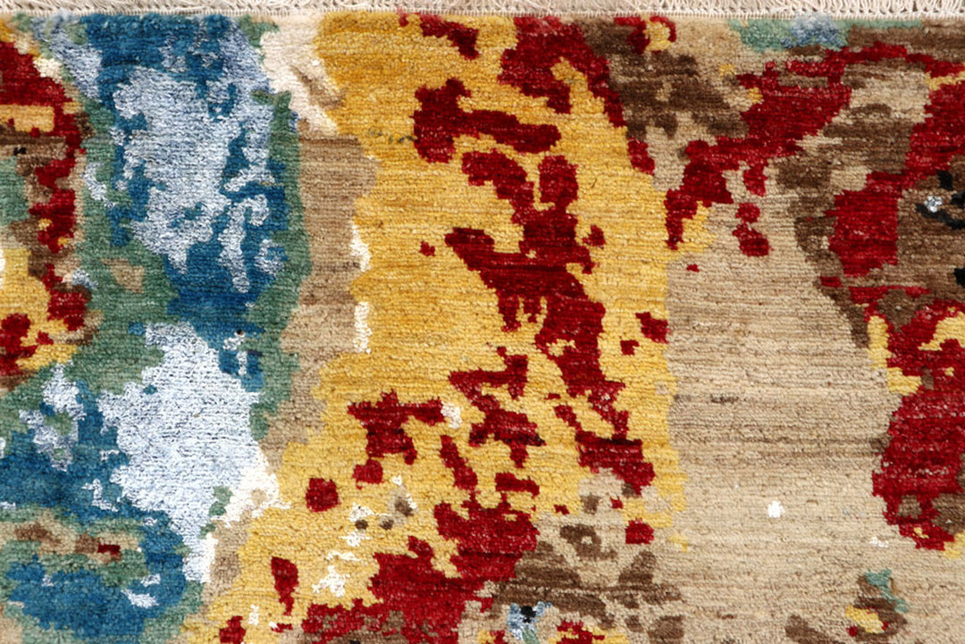 Multi Colored Abstract 4'  6" x 6'  11" - No. QA66133