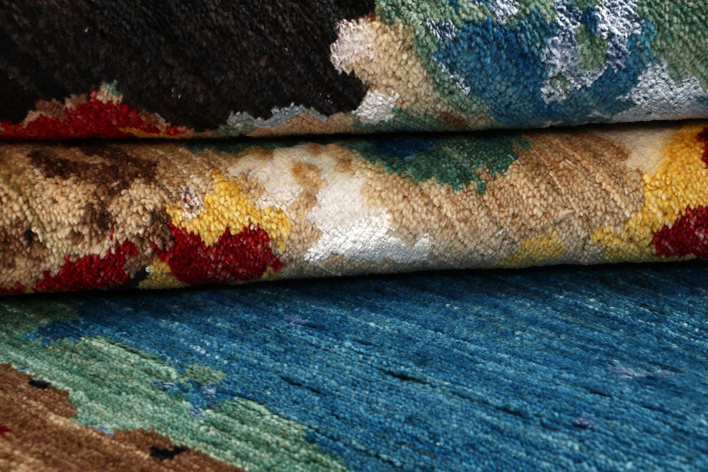 Multi Colored Abstract 4' 6 x 6' 11 - No. 65086 - ALRUG Rug Store