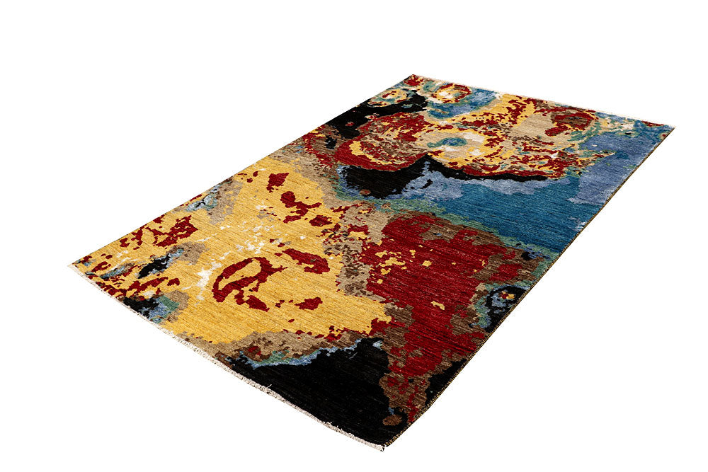 Multi Colored Abstract 4' 6 x 6' 11 - No. 65086 - ALRUG Rug Store