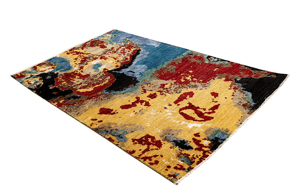 Multi Colored Abstract 4' 6 x 6' 11 - No. 65086 - ALRUG Rug Store