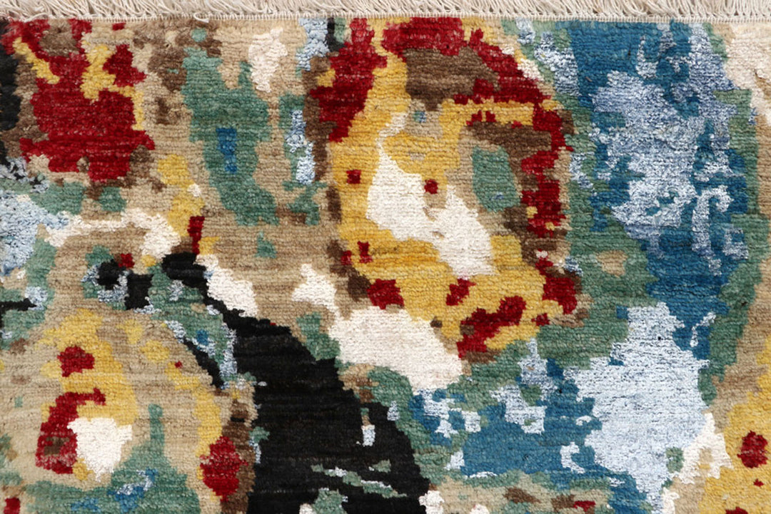 Multi Colored Abstract 4'  6" x 6'  11" - No. QA93678