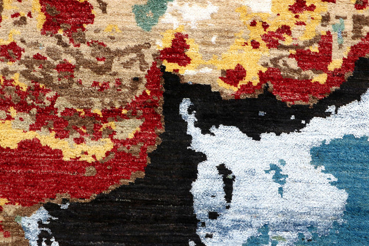 Multi Colored Abstract 4'  6" x 6'  11" - No. QA93678