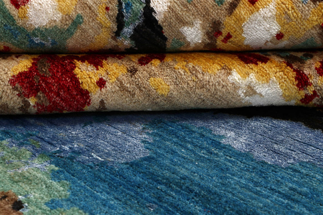 Multi Colored Abstract 4'  6" x 6'  11" - No. QA93678